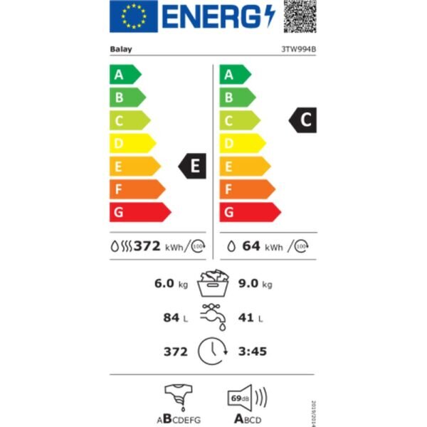 Washer - Dryer Balay 3TW994B 9kg / 6kg Λευκό 1400 rpm - S0434090