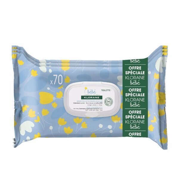 KLORANE BÉBÉ GENTLE CLEANSING WIPES set 3 pcs - NVA0208719