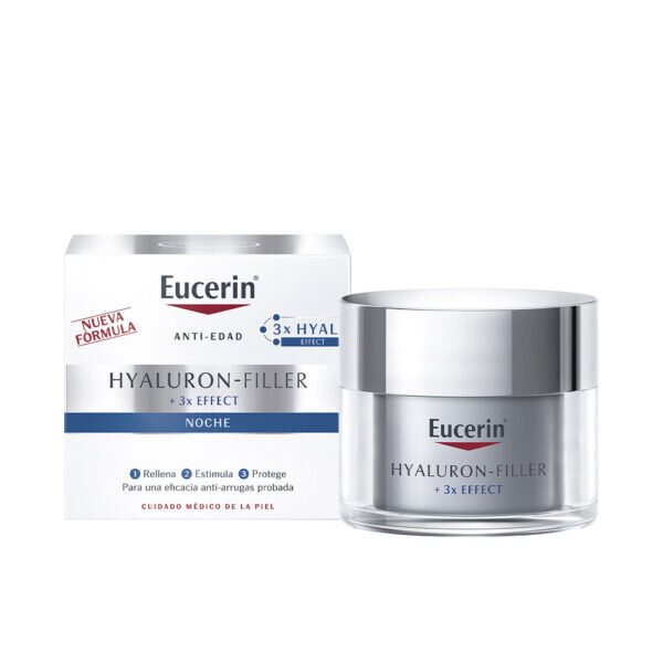 Eucerin Hyaluron-Filler + 3x Effect Κρέμα Προσώπου Νυκτός για Ενυδάτωση, Αντιγήρανση & Ανάπλαση με Υαλουρονικό Οξύ 50ml - NVA0022197