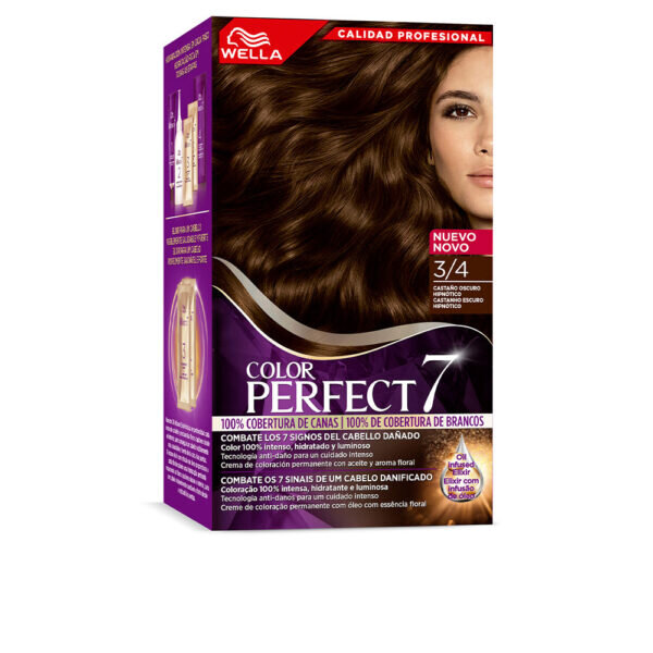 Μόνιμη Βαφή Wella Color Perfect 7 Nº 3/4 Γκρίζα Μαλλιά Καστανό Σκούρο 60 ml - NVA6324012