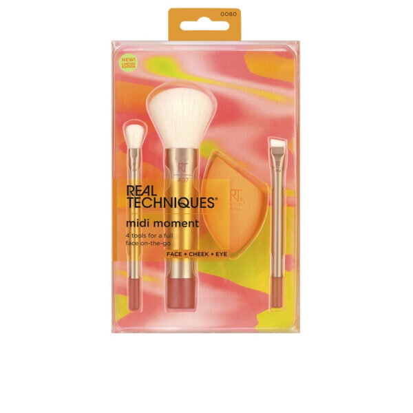 REAL TECHNIQUES MIDI MOMENT LOT 4 pcs 3 brushes + sponge - NVA5439113