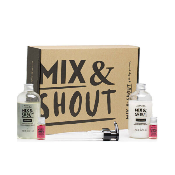 MIX & SHOUT ROUTINE PROTECTOR LOT 4 pcs All hair types shampoo 250 ml + ALL HAIR TYPES conditioner 250 ml + 2 Pride & Joy boosters 5 ml + 2 dispensers - NVA3598146