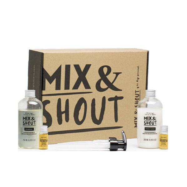 MIX & SHOUT ROUTINE REPAIR LOT 4 pcs All hair types shampoo 250 ml + ALL HAIR TYPES conditioner 250 ml + 2 Refresh & Renew boosters 5 ml + 2 dispensers - NVA3598153