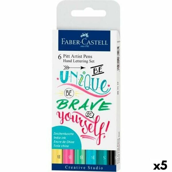 Σετ Μαρκαδόροι Faber-Castell Pitt Artist θήκη Καλλιγραφία Κέικ 5 Μονάδες - S8422015