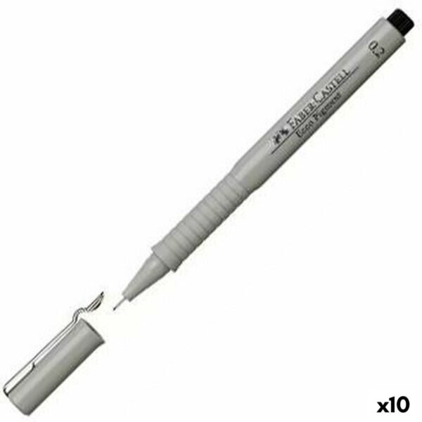 Μαρκαδόροι Faber-Castell Ecco Pigment 0,2 mm Μαύρο x10 - S8421948