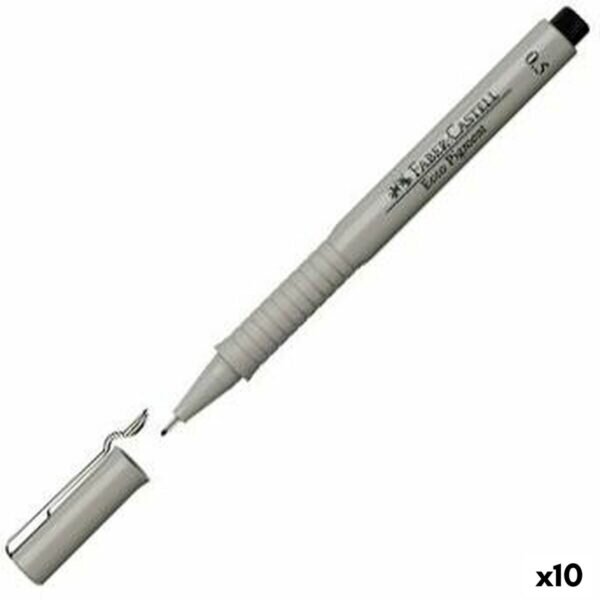 Μαρκαδόροι Faber-Castell Ecco Pigment 0,5 mm Μαύρο x10 - S8421949