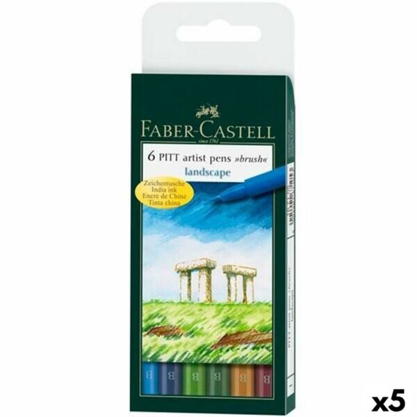 Σετ Μαρκαδόροι Faber-Castell Pitt Artist Landscape θήκη 5 Μονάδες - S8421955