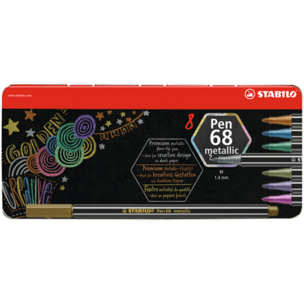 Σετ Μαρκαδόροι Stabilo Pen 68 Metallic 8 Τεμάχια Πολύχρωμο - S8417667