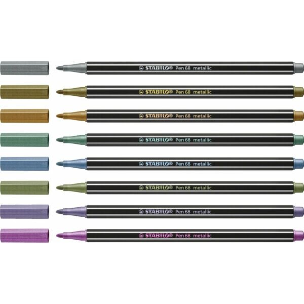 Σετ Μαρκαδόροι Stabilo Pen 68 Metallic 8 Τεμάχια Πολύχρωμο - S8417667