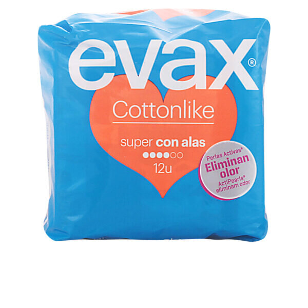 Σερβιέτες Super με Φτερά Cotton Like Evax (12 uds) - NVA8084031