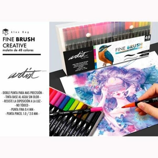 Σετ Μαρκαδόροι Alex Bog Fine Brush Creative 48 Τεμάχια Πολύχρωμο - S8400244