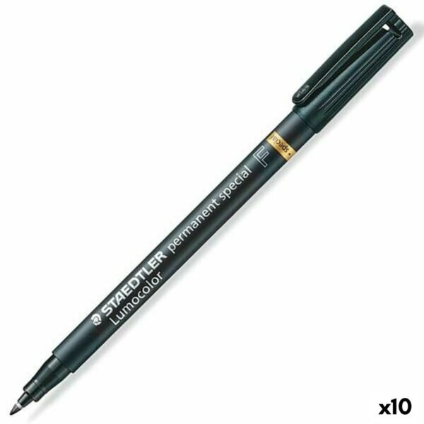 Μόνιμος δείκτης Staedtler Lumocolor Special F Μαύρο 0,6 mm (x10) - S8422877