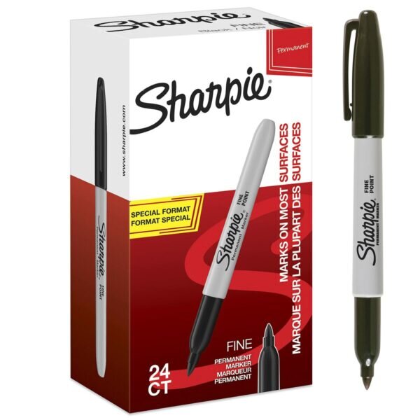 Μόνιμος δείκτης Sharpie Fine Μόνιμη Μαύρο 24 Μονάδες - S8417491