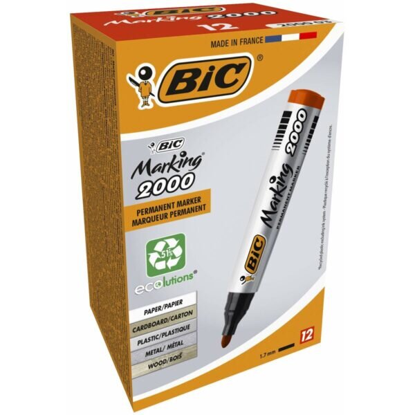 Μόνιμος δείκτης Bic Marking 2000 Κόκκινο 12 Μονάδες - S8401540