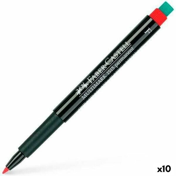 Μόνιμος δείκτης Faber-Castell Multimark 1513 F Κόκκινο (x10) - S8421684