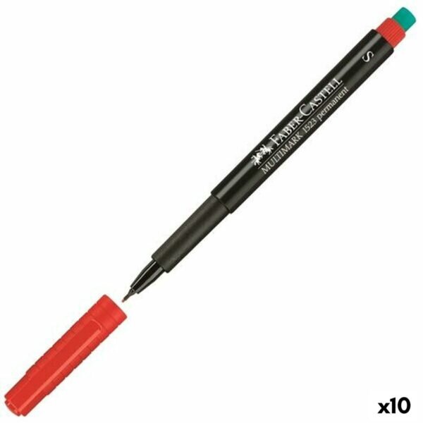 Μόνιμος δείκτης Faber-Castell Multimark 1523 M Κόκκινο (x10) - S8421689