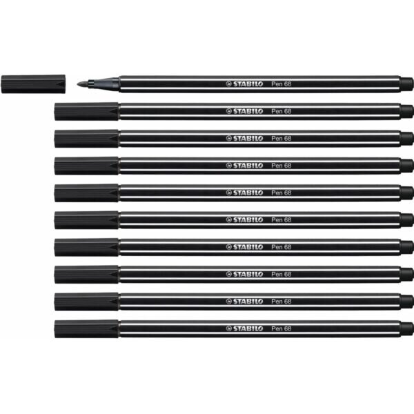 Μαρκαδόροι Stabilo Pen 68 Μαύρο x10 - S8417640