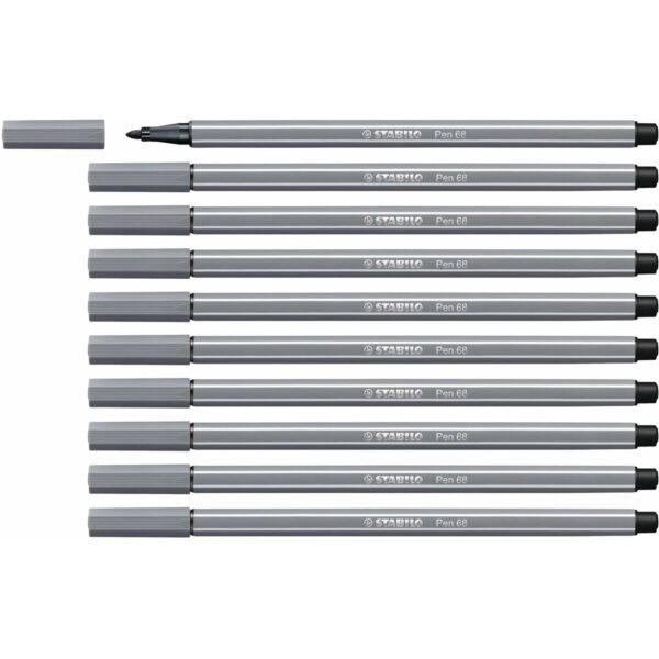 Μαρκαδόροι Stabilo Pen 68 Σκούρο γκρίζο x10 - S8417665