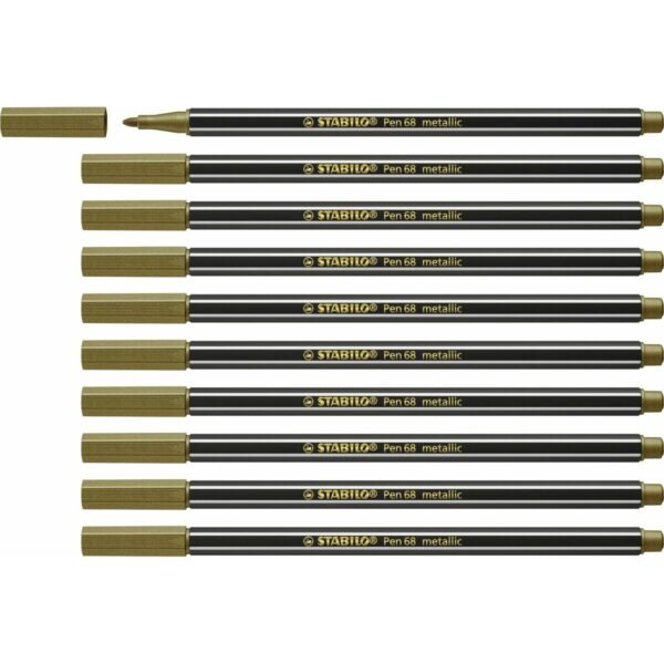 Μαρκαδόροι Stabilo Pen 68 metallic Χρυσό x10 - S8417655