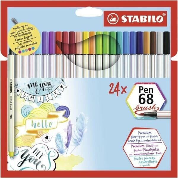 Σετ Μαρκαδόροι Stabilo Pen 68 brush θήκη - S8417612