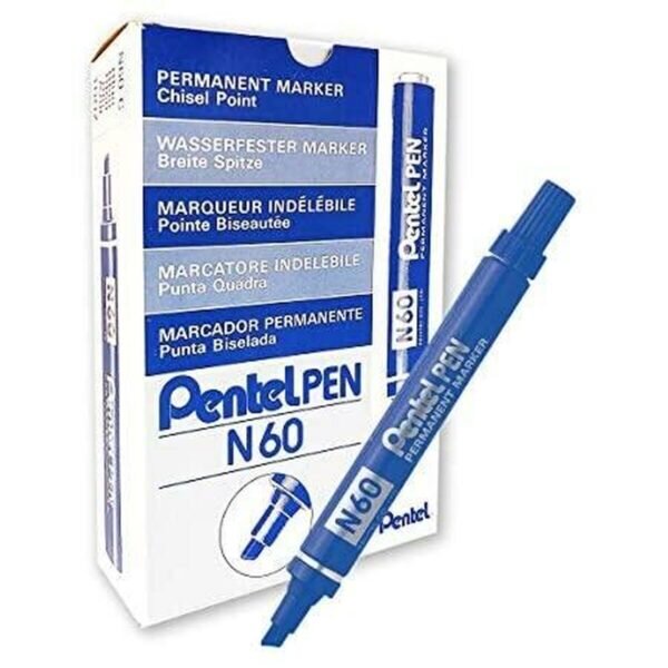 Μόνιμος δείκτης Pentel N60 Μπλε Αλουμίνιο 12 Μονάδες - S8414987