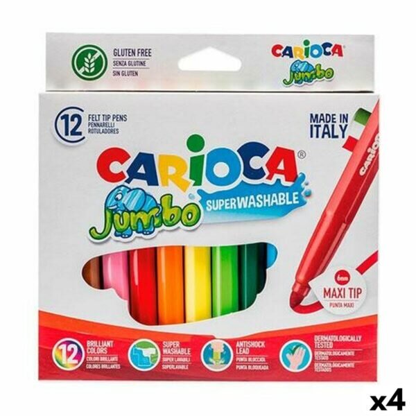 Σετ Μαρκαδόροι Carioca Jumbo Πολύχρωμο 12 Τεμάχια (4 Μονάδες) - S8424136