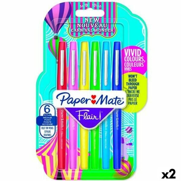 Σετ Μαρκαδόροι Paper Mate Flair Πολύχρωμο 6 Τεμάχια (x2) - S8425035