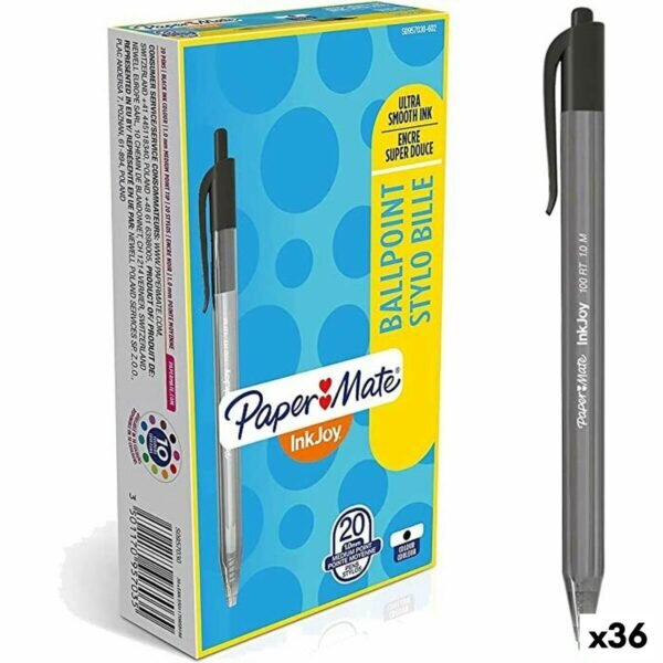 Μολύβι Paper Mate Inkjoy 20 Τεμάχια Μαύρο 1 mm (36 Μονάδες) - S8425040