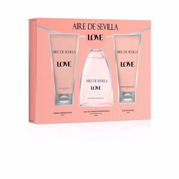 AIRE SEVILLA AIRE DE SEVILLA LOVE set 3 pcs Eau de Toilette spray 150ml + shower gel 150ml + body cream 150ml - NVA7136256