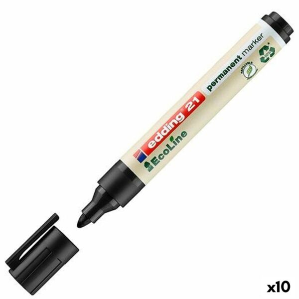 Μόνιμος δείκτης Edding 21 Ecoline 1,5-3 mm Μαύρο (x10) - S8425878