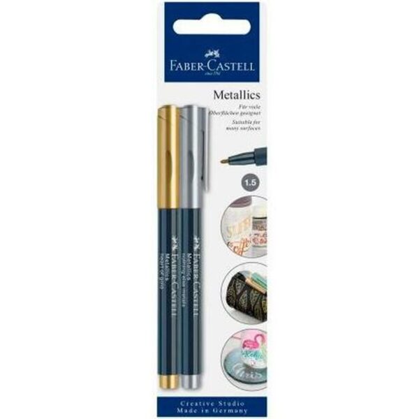 Σετ Μαρκαδόροι Faber-Castell Creative Studio Metallics Χρυσό Μέταλλο (5 Μονάδες) - S8421753