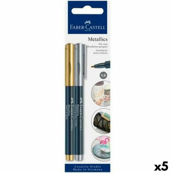 Σετ Μαρκαδόροι Faber-Castell Creative Studio Metallics Χρυσό Μέταλλο (5 Μονάδες) - S8421753