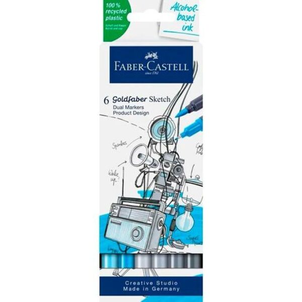 Σετ Μαρκαδόροι Faber-Castell Goldfaber Sketch - Product Design Διπλή 6 Τεμάχια - S8429287