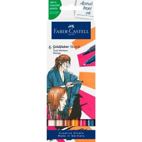 Σετ Μαρκαδόροι Faber-Castell Goldfaber Sketch - Manga Διπλή 6 Τεμάχια - S8429290