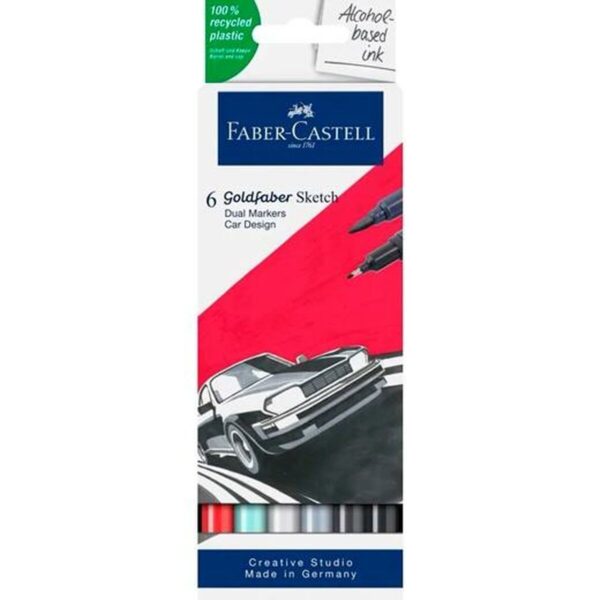 Σετ Μαρκαδόροι Faber-Castell Goldfaber Sketch - Car Design Διπλή 6 Τεμάχια - S8429294