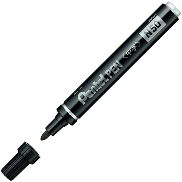 Μόνιμος δείκτης Pentel N50-BE Μαύρο 12 Μονάδες - S8414981