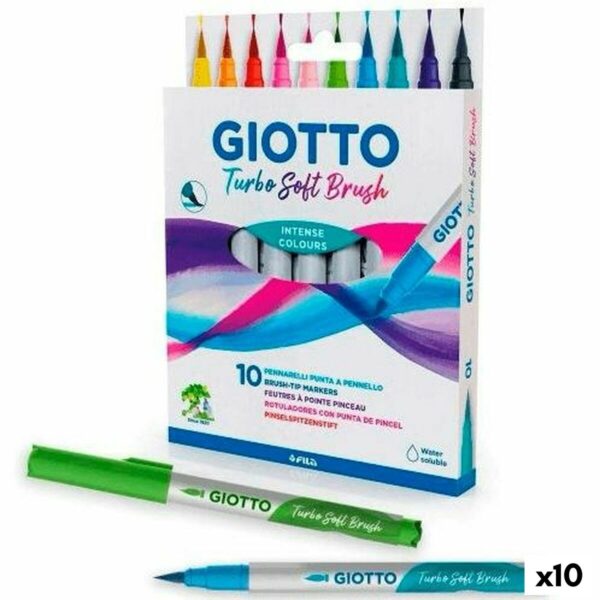 Σετ Μαρκαδόροι Giotto Turbo Soft Brush Πολύχρωμο (x10) - S8425935