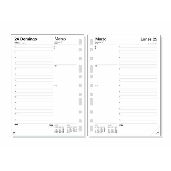 Agenda refill Finocam Multifin 2024 Λευκό 15,5 x 21,5 cm - S8428560