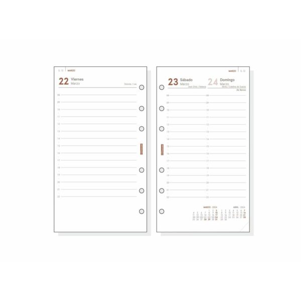 Agenda refill Finocam Open R498 2024 Λευκό 9,1 x 15,2 cm - S8428613