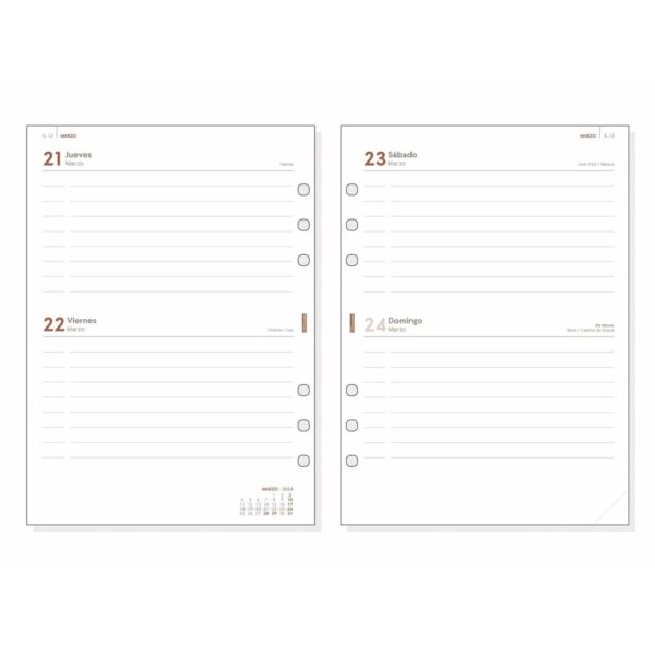 Agenda refill Finocam Open R1097 2024 Λευκό 15,5 x 21,5 cm - S8428610