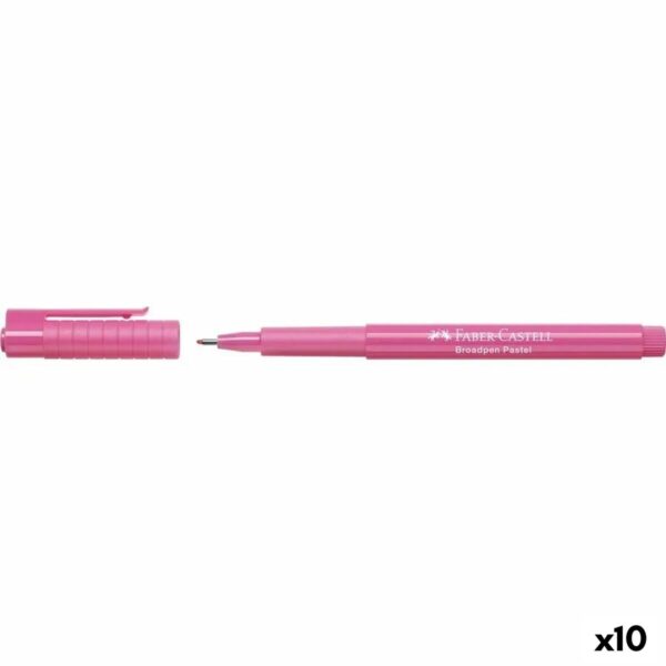 Μόνιμος δείκτης Faber-Castell Broadpen Pastel Ροζ (x10) - S8421735