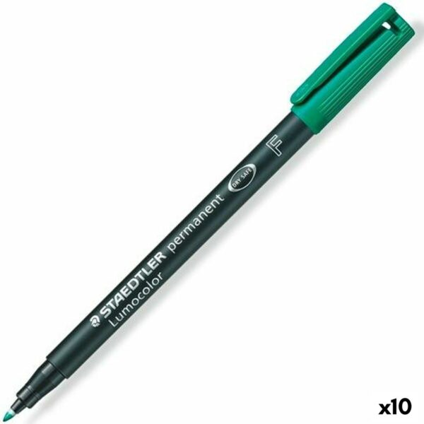 Μόνιμος δείκτης Staedtler Lumocolor 318 F Πράσινο 0,6 mm (x10) - S8422872