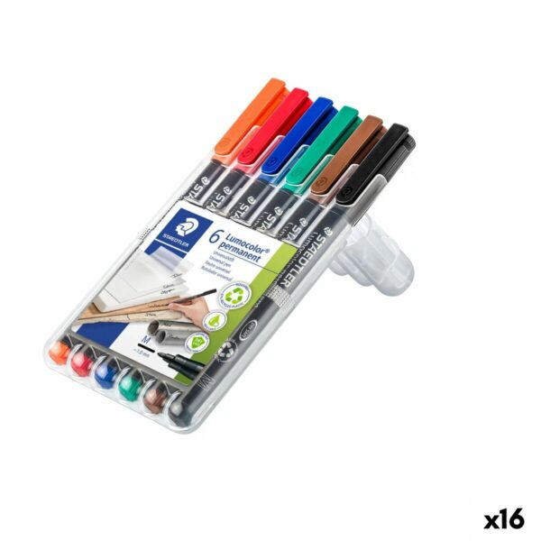 Σετ Μαρκαδόροι Staedtler Lumocolor 317 M Πολύχρωμο (16 Μονάδες) - S8423380