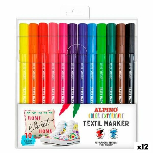 Σετ Μαρκαδόροι Alpino Textil Maker Πολύχρωμο (12 Μονάδες) - S8429223