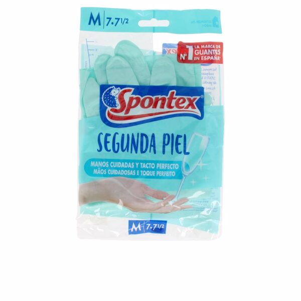 Spontex Γάντια Καθαριότητας Second Skin Πλαστικά Medium Πράσινα 2τμχ - NVA4452374