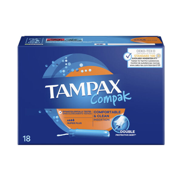 Tαμπόν Super Plus Tampax Compak Εφαρμοστής x18 - NVA0468081