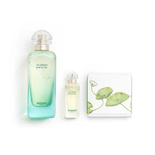 HERMÈS A SOUTH GARDEN LE NIL LOT 3 pcs Eau de Toilette spray 100 ml + Bar soap 50 gr + Eau de Toilette 7.5 ml - NVA0422860