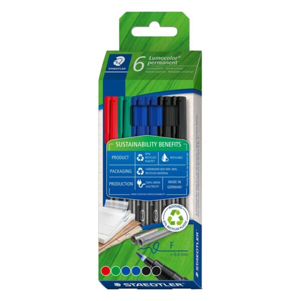 Σετ Μαρκαδόροι Staedtler Lumocolor Permanent 6 Τεμάχια Πολύχρωμο 0,6 mm - S8426429