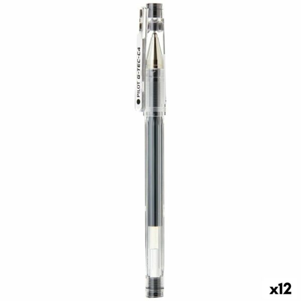 Στυλό με τζελ Pilot G-Tec C4 0,2 mm Μαύρο Βελόνα (12 Μονάδες) - S8431036