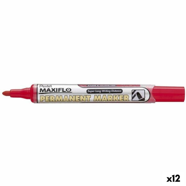 Μόνιμος δείκτης Pentel NLF50 Κόκκινο 12 Μονάδες - S8422310